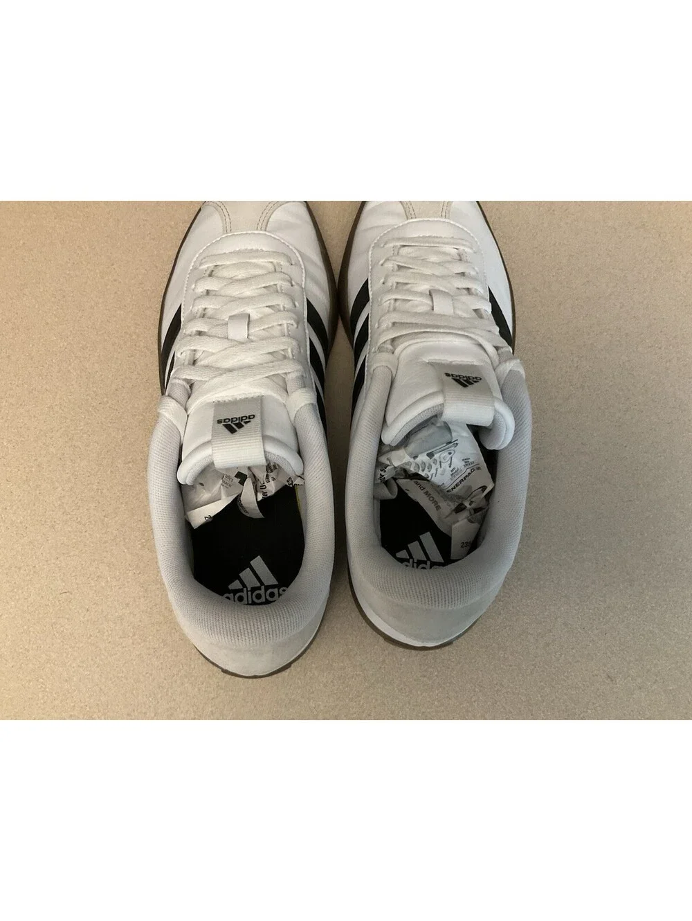 Womens Adidas VL Court 3.0 White/Black/Gum Athletic Shoes. Size 10. Nice Shoes!!